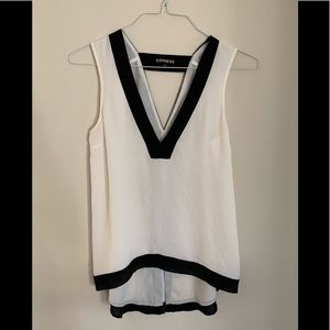 Express Black and White Silky Tank Top